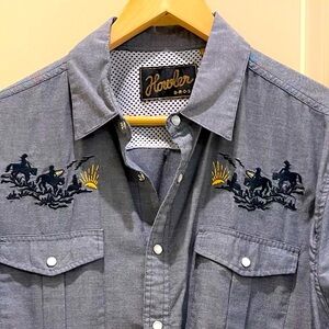 Howler Brothers Bros - Men’s Gaucho Shirt - Long Sleeved - Sunset Trail Ride - L